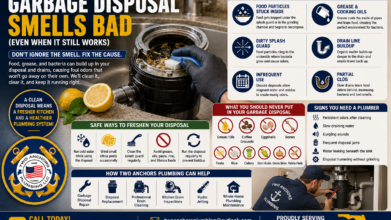 Professional plumber cleaning a garbage disposal to eliminate kitchen sink odors in a Stuart, FL home.