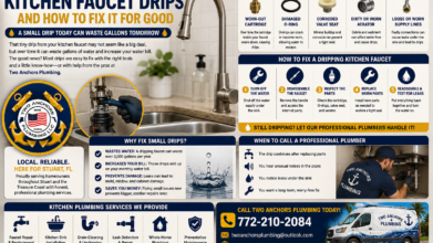 Dripping kitchen faucet with Two Anchors Plumbing faucet repair information for homeowners in Stuart, FL